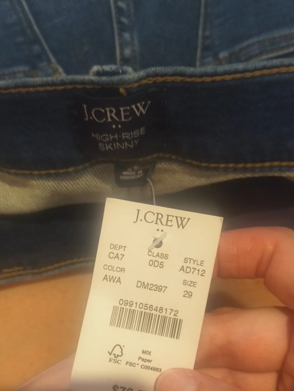 J Crew Factory Women’s Dark Blue Slim Jeans